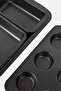 5 Pieces Non-Stick Stackable Baking Set, Charcoal - 3