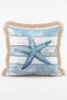Wooden Floor, Seahorse, Seashell and Coral Patterned 4-Piece Fringed Throw Pillow Cover Set - 6