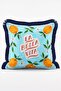 Italian Kitchen Themed Lemon Tomato Pasta and Coffee Patterned 4-Piece Fringed Throw Pillow Cover Set - 5