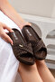 Women's Staple Detailed Orthopedic Soft Sole Slippers (Suitable for Indoor Use)
