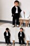 Black Trench Jacket, Pants & T-Shirt 3-Piece Boys' Set - 2
