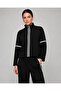 Women's Modal Fabric Stripe Detailed Stand Collar Zippered Wide Leg Sweatpants Set - 2