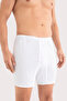 Men's Long Boxer Briefs 6 Pack White 100% Cotton Combed Cotton - 2