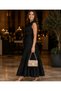 Women's Sleeveless Collared Buttoned Waist Belted Long Tricot Dress - 2
