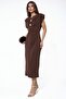 Busem Slim Fit Midi Dress with Accessory Detail - 2