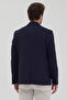 Tunica Men's Dark Navy Mono Collar Slim Fit Sports Blazer Jacket - 8