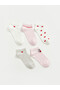 Esvab • Modern & Distinctive Heart Embroidered Girls' Booties Socks, Pack of 5