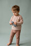 Cotton Waffle Fabric Apple Embroidered Long Sleeve 2-Piece Set - 3