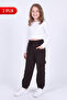 Girl's 3-Thread Cargo Pocket Straight Jogger Sweatpants