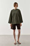 Basic Cotton T-Shirt with Piping Ties Khaki - 3