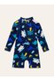 Children's Long Sleeve Zippered Swimsuit - Comfortable and Casual Swim Jumpsuit 12877