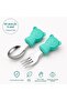304 Steel Panda Baby Spoon Fork Set with Silicone Handle Bpa Free Ergonomic Non-Slip Green - 4
