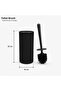 Modern Striped Bathroom Trash Can (6.25 Liters) & Toilet Brush Set – Set of Two, Durable Plastic - 3
