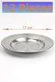 17 cm Hammered Stainless Chrome Steel Serving and Presentation Plate Patterned