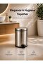 Pedal Trash Can 3 Liters with Inner Bucket and Lid Bathroom Trash Bin Chrome - Titan 7003 - 8