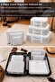 6-piece luggage organizer set - striped travel organizer suitcase organizer bag organizer grey - 3