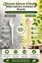 50-Piece Ecological Wooden Spoons 16 cm Natural Birch Disposable Invitation Party Organization Set - 4
