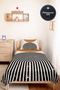 Geometric Black Young Room Single Pique Set - Modern Mustard 160X220 cm Quilted Bedspread