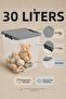4-Compartment Deep Toy Box - Organizer with Locking Lid Baby Kids Toy Storage Box 30Lt Gray - 3