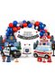 Rescue Team Police Ambulance - Happy Birthday Balloon Chain Party Concept, Police Car and Ambulance Foil Balloon Kids Party Supplies - 3