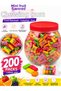 Mini Fruit Flavored Chewing Gum 200 Packs Large Jar Mixed Fruit Soft Chewable