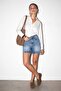White V-Neck Satin Shirt Tdrss26Go00088 - 3