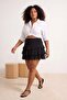 Black Woven Plus Size Skirt Tbbss26Az00022 - 5