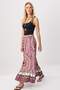 Ethnic Patterned Viscose Skirt with Elastic Waist Twoss26Et00245
