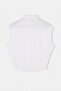 White Pleated Sleeveless Shirt Tdrss26Go00118 - 6