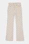 Beyaz Az Esnek Puantiyeli Yüksek Bel Flare Jeans TWOAW27JE00060 - 4