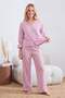 Pembe %100 Pamuklu Puantiyeli Müslin Dokuma Pijama Takımı THMAW26PT00178 - 2