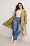 Haki Dik Yaka Pamuklu Oversize Büyük Beden Trençkot TWOAW27BM00006