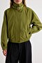 Green Oversize Fit Stand Collar Jacket Coat Twoaw27Mo00091 - 4