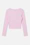 Açık Pembe Düz Fitted Kaçık Yaka Crop/Kısa Pamuklu Kaşkorse Örme Bluz TWOAW27BZ00072 - 8