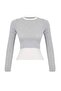 Wardrobe Essentials Gri Melanj Transparan Fitted/Vücuda Oturan Fake Triko Örme Bluz TWOAW27BZ00175 - 8