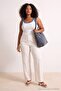 Beyaz EXCLUSIVE Özel Koleksiyon Mürdüm Yumuşak Tuşeli Wide Leg/Geniş Paça Pantolon TBBSS26AR00057 - 2
