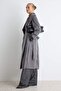 Gray Suede Fur Inside Oversize Long Coat Twoaw27Kb00014 - 2
