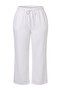 Beyaz Yüksek Lastikli Bel Tencel İnce Yazlık Geniş Paça/Wide Leg Büyük Beden Jeans TBBSS25AR00038 - 5