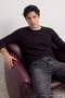 Dark Brown Regular/Comfort Fit Waffle Textured Knitted Sweatshirt Tmnaw27Sw00011 - 2