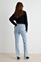 Mavi Orta Esnek Normal Bel Flare İspanyol Paça Jeans TWOAW27JE00148 - 4