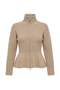 Wardrobe Essentials Vizon Yumuşak Dokulu Peplum Detaylı Devrik Yaka Triko Hırka TWOAW27HI00063 - 8