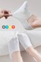 Set of 3 Women's Silicone Non-Slip Heeled Cotton Anti-Sweat Ballerina Socks - 5