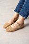Avila Mink Knitwear Mesh Gold Buckle Belted Ballerinas - 3