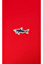 Men's Regular Fit Ribbed Collar Metallic Logo Detailed Cotton Short Sleeve Red T-Shirt - 6
