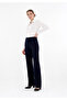 High Waist Pipe Leg Maxi Length Trousers - 2