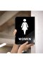 Wc Women Double Sided - Side Mounted Directional Sign 20X30Cm - Black Plexiglass