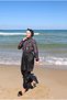 Yaprak Patterned Fully Adjustable Women's Hijab Swimsuit with Bonnet as a Gift - 6