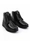 Women's Comfort Shoes Genuine Leather Crocodile Patent Leather-Black - 4