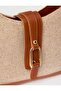Brown Straw Look Belt Detailed Shoulder Bag - 2