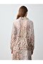 Stone Relaxed Fit Long Sleeve Patterned Chiffon Shirt - 5